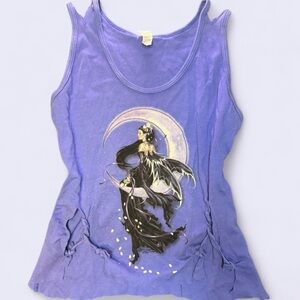 American Apparel Purple Graphic Sleeveless Tank Top